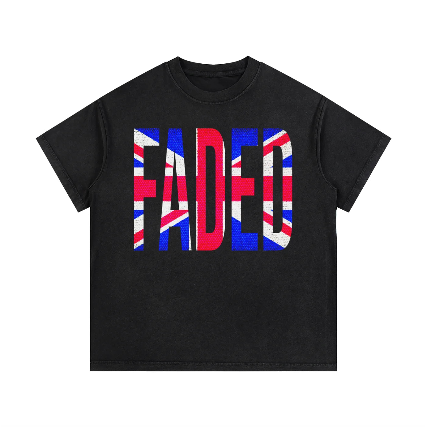 “FADED” UK FLAG T-SHIRT BLACK